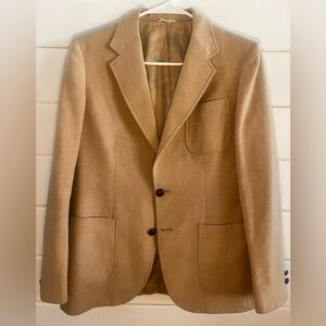 Saks Fifth Avenue 100% Camelhair Blazer Men Women’s Vintage Tan Sportscoat